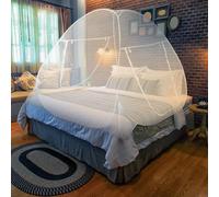 MEKKAPRO Portable Pop Up Mosquito Net, 203x180x160 cm, Folding Mosquito Netting for Twin to King Size Bed (White)