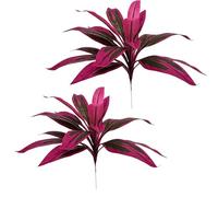 MEKLITRZ Artificial Red Cordyline Ti Plant, 2 Pcs Realistic Fake Tropical Plants For Indoor Outdoor Decor, UV Resistant Fake Potted Plant Filler Vibrant Faux Flower Decor,for Home Garden Patio Office