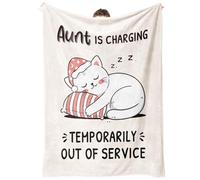 MEKLITRZ Flannel Blanket with Cat Pattern - Cozy Sofa Blanket for The Living Room, for Birthday, Christmas, Father's Day(Aunt,150x200cm)