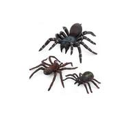 MEKLITRZ Realistic Rubber Spider Toy, PVC soft plastic,Smelless Halloween Decoration Party Favors Gag Novelty Practical Jokes for Boys and Girls,Durable Small Spiders(3pcs)