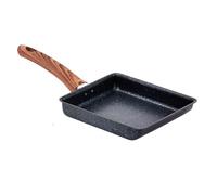 MEKLITRZ Tamagoyaki Pan, Japanese Cookware, Japanese Omelette Pan, Rectangle Frying Pan with Removable Handle, for Eggs, Pancakes, Crepes Gas Stove and Induction Hob Compatible(Wood Grain Handle)
