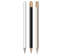 MEKO 2 In 1 Stylus Disc Touch Stylus Pen With Magnetic Cap Compatible With All Tablets Touchscreen Iphone, Ipad, Surface, Huawei, Etc White + Black + champagne.