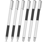 MEKO 2-in-1 Stylus Precision Disc Styli Touch Screen Pen for iPads, Tablets, iPhones, Smartphones, Samsung Galaxy Note/Tab (Silver*6)