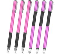 MEKO 2-in-1 Stylus Precision Disc Styli Touch Screen Pen for iPads, Tablets, iPhones, Smartphones, Samsung Galaxy Note/Tab (Pink*6)