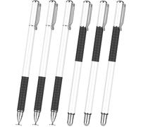 MEKO 2-in-1 Stylus Precision Disc Styli Touch Screen Pen for iPads, Tablets, iPhones, Smartphones, Samsung Galaxy Note/Tab (White*6)