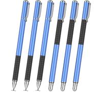 MEKO 2-in-1 Stylus Precision Disc Styli Touch Screen Pen for iPads, Tablets, iPhones, Smartphones, Samsung Galaxy Note/Tab (Blue*6)