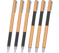 MEKO 2-in-1 Stylus Precision Disc Styli Touch Screen Pen for iPads, Tablets, iPhones, Smartphones, Samsung Galaxy Note/Tab (Gold*6)