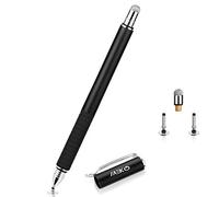 MEKO 2-in-1 Stylus Precision Disc Styli Touch Screen Pen, Pen Clip Cap | Universal Capacitive Stylus For iPad, Tablets, iPhones, Smartphones, Switch, Samsung Galaxy Note/Tab,3 Replaceable Tips Black