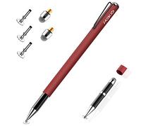 MEKO 2 in 1 Universal Ballpoint Pen Disc Touch Pen Compatible with All Tablets, Touchscreen, iPhone, iPad, Surface, Huawei etc Red