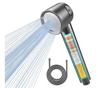MEKO Hard Water Filter Shower Head with 3 Modes, 15 Layers Filtration Water Saving High Pressure Shower Heads and 1.5m Hose, Massage Shower Filter for Residual Chlorine Remove
