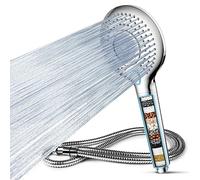 MEKO High Pressure Filter Shower Head for Hard Water UK,1.5m Hose,3 Modes
