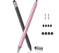 MEKO Stylus Pens for Touch Screens 2Pack, Universal Tablet Pen Capacitive 3 in 1 Stylus for iPhone/iPad/pro/Mini/Air/Samsung/Honor/Xiaomi/Tablet/Switch 2 (Black + Rose Gold)