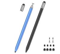 MEKO Stylus Pens for Touch Screens 2Pack, Universal Tablet Pen Capacitive 3 in 1 Stylus for iPhone/iPad/pro/Mini/Air/Samsung/Tablet/Switch(Black +Bue)