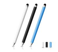 MEKO Stylus Pens for Touch Screens 3Pack, 2 in 1 Tablet Pencil with Magnetic Cap, High Precision Stylus Pen for iPad Compatible with Apple, iPhone, Android, Tablets, Phones, Switch(Black&White&Blue)