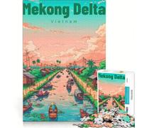Mekong Delta adult jigsaw1000 pieces | 38x26cm Enhance memory Help the brain exercise Suitable for desktop decoration