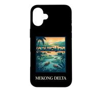 Mekong Delta River Village Tropical Sunset Design Case for iPhone 16 Plus