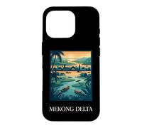 Mekong Delta River Village Tropical Sunset Design Case for iPhone 16 Pro