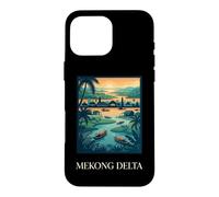 Mekong Delta River Village Tropical Sunset Design Case for iPhone 16 Pro Max