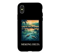 Mekong Delta River Village Tropical Sunset Design Case for iPhone X/XS