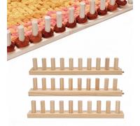 MEKOTRIN 46" Chunky Knitting Blanket Loom, 3PCS Thick Wooden Blanket Loom for Chunky Yarn, Adjustable Size Beginner-Friendly Yarn Craft Weaving Tools, Easy to Assemble, for Home Decor Craft Studio