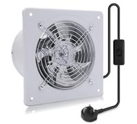 MEKOTRIN 6 Inch/150 mm Extractor Fan Kitchen, Wall Mounted Exhaust Fan Industrial Ventilation Fan with Switch Easy to Use for Kitchen Restaurant Warehouse Garage Bathroom Window(White)