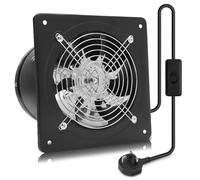 MEKOTRIN 6 Inch/150 mm Extractor Fan Kitchen, Wall Mounted Exhaust Fan Industrial Ventilation Fan with Switch Easy to Use for Kitchen Restaurant Warehouse Garage Bathroom Window(Black)