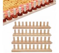 MEKOTRIN 61" Chunky Knitting Blanket Loom, 4PCS Thick Wooden Blanket Loom for Chunky Yarn, Adjustable Size Beginner-Friendly Yarn Craft Weaving Tools, Easy to Assemble, for Home Decor Craft Studio