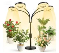 MEKOTRIN Grow Lights for Indoor Plants, LED Full Spectrum Plant Light with Timer, 360° Rotatable Heads & 9 Brightness Levels, Gooseneck & Stand Adjustable Height for Greenhouse