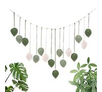 MEKOTRIN Macrame Wall Hanging Tapestry - Sage Green Leaf Tassel Boho Chic Wall Decor, Woven Cotton Rope Tapestry Bohemian Art Decor for Nursery Bedroom Living Room