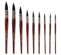 MEKOTRIN Watercolour Brushes Set of 9 Watercolor Painting Round Pointed Mop Brushes, Professional Detail Paint Brush for Artists Adults Hobbists - Ideal for Watercolours and Inks