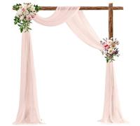 MEKOTRIN Wedding Arch Draping Fabric, 1 Panel 28" x 20ft Rose Chiffon Fabric Drape Backdrop Drapery Sheer Curtains for Arbor Wedding Banquet Party Archway Ceremony Ceiling Decorations