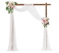 MEKOTRIN Wedding Arch Draping Fabric, 1 Panel 28" x 20ft White Chiffon Fabric Drape Backdrop Drapery Sheer Curtains for Arbor Wedding Banquet Party Archway Ceremony Ceiling Decorations