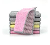 MEKPAM 20 Pcs Of 20X20Cm Silver Silk Rags Coconut Shell Dishwashing Kitchen Scouring Pads Seamless Strong Double-Sided Cleaning Cloth