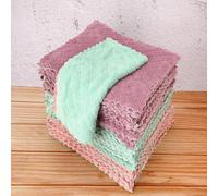 MEKPAM 20 Pcs Of Coral Fleece Oil-Free Cleaning Cloth Double-Sided Scouring Cloth Kitchen Cleaning Decontamination Dishwashing Towel