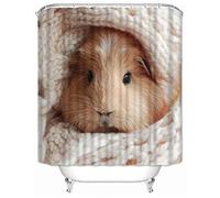MEKPAM Cute Guinea Pig Shower Curtain Waterproof Bathroom Waterproof Polyester Fabric Bathroom Curtain With Hooks 180X180cm/71X71 Inch
