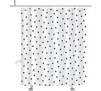 MEKPAM Polka Dot Shower Curtain Black And White Small Circle Bath Curtains Decor Sets Grommet With Hooks 180X180cm/71X71 Inch