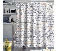 MEKPAM Science Shower Curtain Funny Math Geometric Equation Bath Curtains Decor Sets Grommet 180X180cm/71X71 Inch