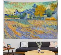 MEKPAM Van Gogh Arable Land Tapestry Living Room Home Background Hanging Cloth Wall Decoration 200X150CM/79X59 Inch