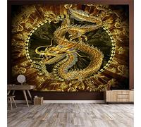 MEKPAM Vintage Room Decor Tapestry Chinese Dragon Totem Home Living Room Dorm Bedroom Decor Aesthetic Cute Blanket 230X180Cm/90X71 Inch