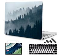 Mektron Case for 13.5" Microsoft Surface Laptop 5/4/3 with Metal Palm Rest Model 1951/1868, 2019/2021/2022 Release Plastic Hard Shell Cover with Screen Protector + Keyboard Cover, Misty Forest C132