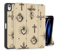 Mektron Case for 2025 iPad 11 inch A16 11th Generation Fit iPad 10th Generation 10.9 inch 2022, Tablet Cover with Trifold Stand + Pencil Holder + Auto Wake/Sleep + TPU Back Cover, Evil Eye