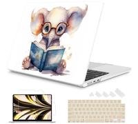 Mektron for 2025-2022 MacBook Air 13.6 inch Case M4 M3 M2，Model A3240 A3113 A2681 with Liquid Retina Display Touch ID，Printed Bright Hard Shell Cover for MacBook Air 13.6"，Cute Elephant C342