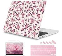 Mektron for 2025-2022 MacBook Air 13.6 inch Case M4 M3 M2，Model A3240 A3113 A2681 with Liquid Retina Display Touch ID，Printed Bright Hard Shell Cover for MacBook Air 13.6",Heart Art