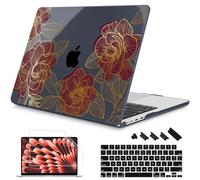Mektron for 2026/2025/2024/2023 MacBook Air 15 INCH M5 A3448 /M4 A3241 /M3 A3114 /M2 A2941 Case, Printed Plastic Hard Shell Cover with 15.3" Liquid Retina Display Touch ID, Golden Rose