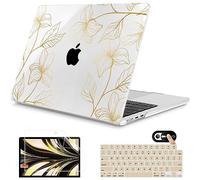 Mektron for 2026 MacBook Air 13-inch M5 Laptop Case A3449 with 13.6-inch Liquid Retina Display Fits 2025 A3240 M4 2024 A3113 M3 2023 A2681 M2 Printed Shell for MacBook Air 13.6", Gold Flower S718