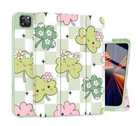 Mektron for iPad Pro 12.9“ M2 2022 Case Compatible iPad Pro 12.9 inch 6th/ 5th/ 4th/ 3rd Gen Cover 2021 2020 2018 Tablet Case with Soft Back Cover for 12.9-inch iPad Pro, Lucky Clovers