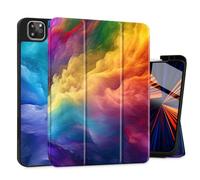 Mektron for iPad Pro 12.9“ M2 2022 Case Compatible iPad Pro 12.9 inch 6th/ 5th/ 4th/ 3rd Gen Cover 2021 2020 2018 Tablet Case with Soft Back Cover for 12.9-inch iPad Pro, Rainbow Cosmic