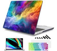 Mektron for M4 MacBook Pro 14-inch Case 2024 A3112 A3401 A3185 Fits 2023/2021 M3 A2918 A2992 M2 A2779 M1 A2442 Pro/Max, Printed Plastic Hard Shell Laptop Cover, Rainbow Cosmic
