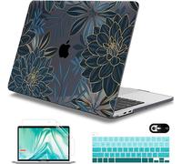 Mektron for MacBook Pro 13-inch Case 2022 2021 2020 Release A2338 M2 M1 A2289 A2251, Printed Plastic Hard Shell Cover for New MacBook Pro 13.3-inch Touch Bar Fits Touch ID, Dahlia Flower C035