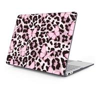 Mektron Printed Case for 2025 Microsoft Surface Laptop Windows 11 Copilot+ PC Surface Laptop 13 inch Touchscreen Display Cover Fits Model 2095, Leopard Pink Butterfly
